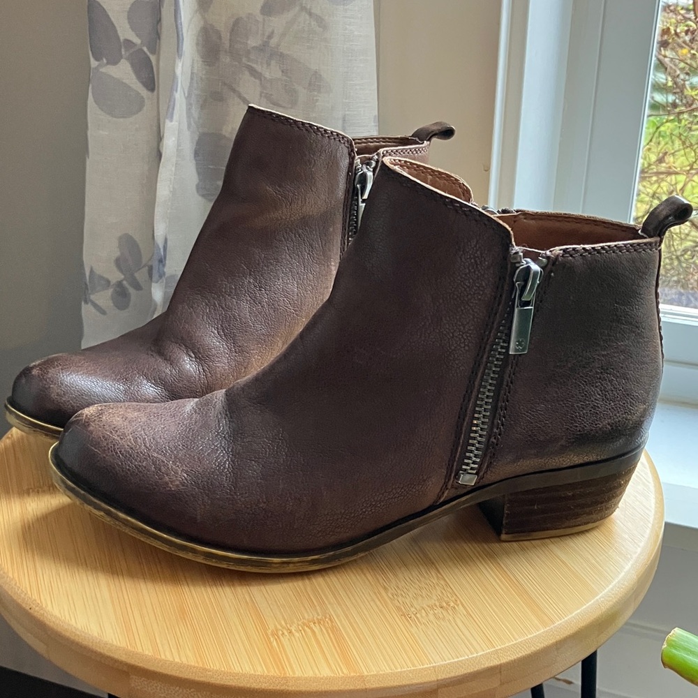 Lucky Brand Dark Brown Ankle Booties